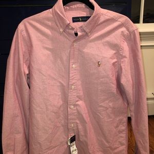 Salmon colored Ralph Lauren button down shirt